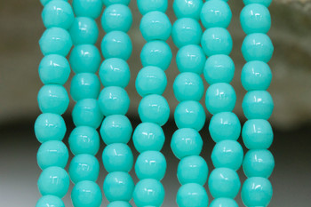 Czech Glass 2mm Round -- Opaque Turquoise