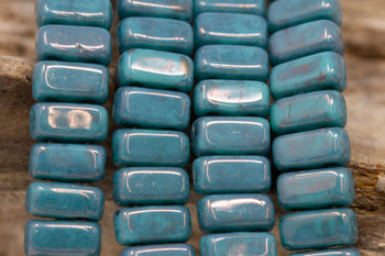 CzechMates® 6x3mm 2 Hole Bricks -- Persian Turquoise Moon Dust