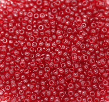 Size 11 Miyuki Seed Beads -- 141A Transparent Dark Red