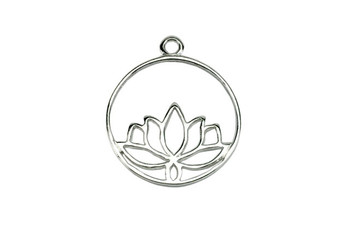 Lotus Pond Flower Circle - Sterling Silver