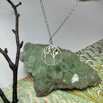 Woodland Tree Round Circle - Sterling Silver