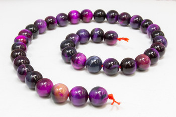 Tiger Eye A Grade Polished Dyed Purple / Pink Galaxy 10mm Round