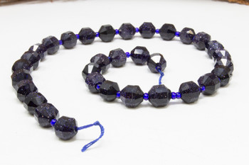 Blue Goldstone Polished 10mm Faceted Energy Prism