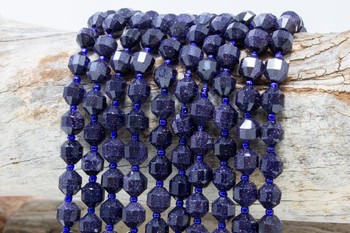 Blue Goldstone Polished 10mm Faceted Energy Prism