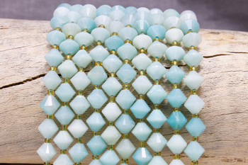 Amazonite Polished 8mm Faceted Bicone