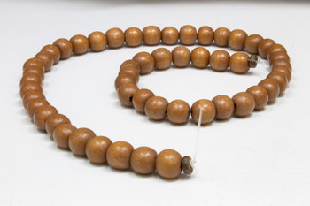 Dyed Light Brown Wood Polished 8mm Round