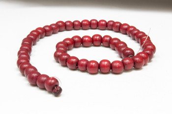 Dyed Claret Wood Polished 8mm Round