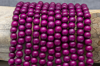 Dyed Plum Wood Polished 8mm Round