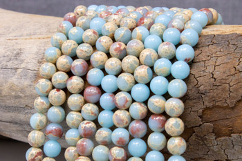 Blue Imperial Jasper Manmade Polished 8mm Round