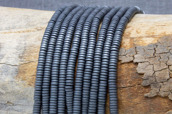 Hematite Matte 2x4mm Wheel