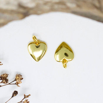 18K Gold Plated 8mm Heart Charm