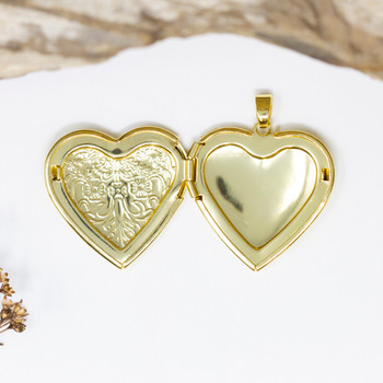 Gold Plated 28mm Heart Locket Charm