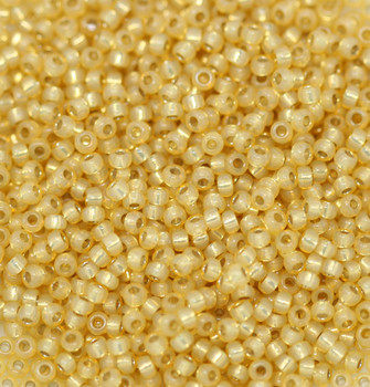 Size 11 Miyuki Seed Beads -- 578 Light Amber Opal / Gilt Lined