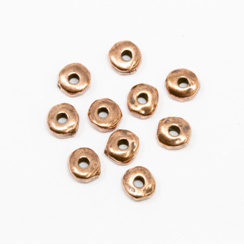 Copper Plated 5mm Nugget 2mm Hole Bead - 10 Pieces