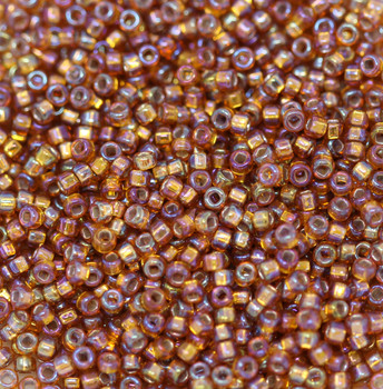 Size 11 Miyuki Seed Beads -- 634B Amber AB / Silver Lined