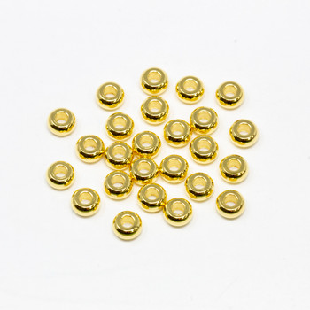 18K Gold Plated Stainless Steel 5x2mm Disc / Rondelle - 1.5mm Hole - 20 Pieces