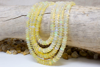 Ethiopian Opal Polished 6-8mm Faceted Rondelle - Graduated