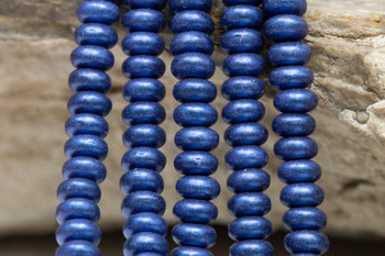 Czech Glass 4mm Rondel -- Metallic Suede Blue