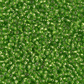 Size 11 Miyuki Seed Beads -- 14B Lime / Silver Lined