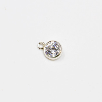 Sterling Silver 4mm Bezel AAA CZ Drop