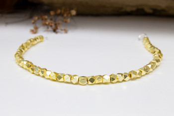 Rose Gold Beaded Bracelet Rose Gold Filled Round Ball Bead Bracelets, Water Resistant Tarnish Resistant Nickel Free