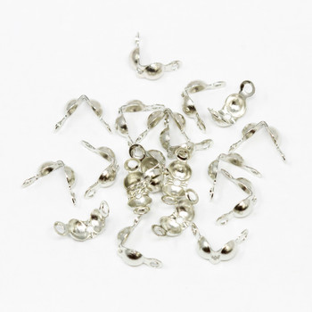 Platinum Plated Brass Clamshells with 2 Rings - 20 Pieces