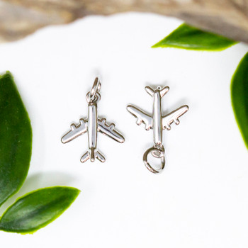 Silver 15x12mm Airplane Charm