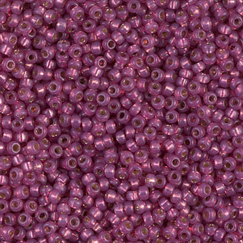 Size 11 Miyuki Seed Beads -- 4247 Duracoat Fuchsia / Silver Lined