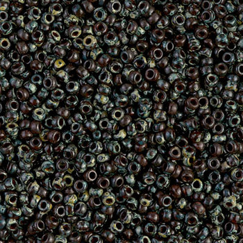 Size 11 Miyuki Seed Beads -- 4503 Picasso Transparent Red Brown