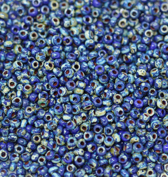 Size 11 Miyuki Seed Beads -- 4518 Picasso Cobalt