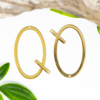 18K Gold Plated Stainless Steel Letter Q 21x37mm Pendant