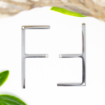 Stainless Steel 21x37mm Letter F Pendant