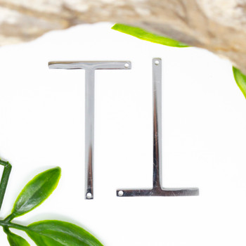 Stainless Steel 21x37mm Letter T Pendant