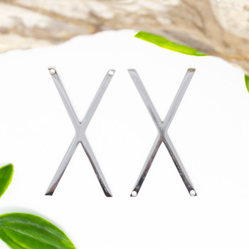 Stainless Steel Letter X 21x37mm Pendant