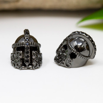 Black Plated Micro Pave 11mm Gladiator Bead