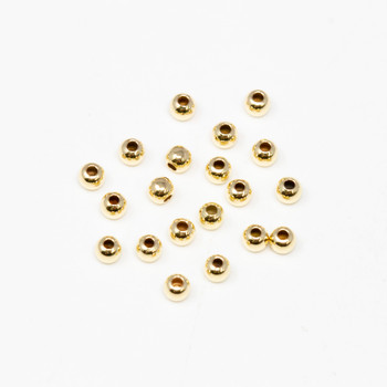 uGems 14K Gold Filled 7mm Round Beads 1.8mm Hole 5 Pcs
