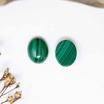 Malachite Polished 8x10mm Oval Cabochon