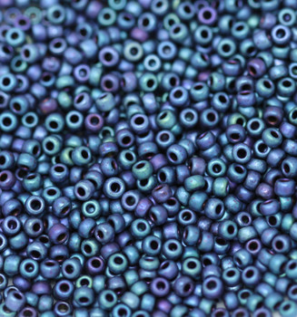 Size 11 Miyuki Seed Beads -- F460K Blue Cardinal Iris Matte