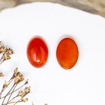 Carnelian Polished 10x14mm Oval Cabochon