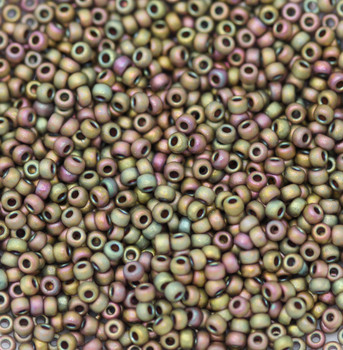 Size 11 Miyuki Seed Beads -- F463K Metallic Khaki Iris Matte