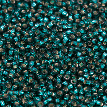 Size 11 Czech Seed Beads -- 17 Emerald / Silver Lined