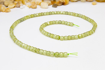Zircon CZ AA Grade Polished Light Olive 3x4mm Faceted Rondelle
