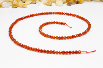 Carnelian Polished 3mm Faceted Round