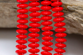 CzechMates® 2 Hole Lentil Beads -- Opaque Red