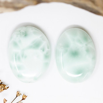 Green Angelite 22x30mm Flat Oval