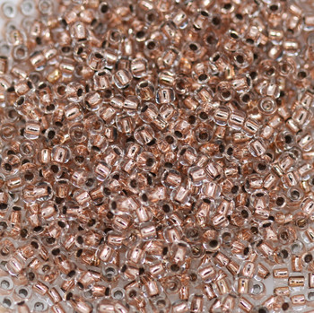 Size 11 Toho Seed Beads -- 465B Crystal / Copper Lined
