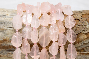 Rose Quartz Matte 17-18x11-12mm Rough Cut Drop