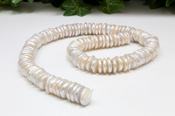Freshwater Pearls White 10-11mm Center Drilled Coin