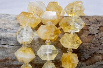 Citrine Polished 12-25mm Graduated Faceted Double Prism Points