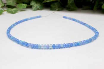 Ethiopian Opal Polished Cornflower 4-5.5mm Faceted Rondel - Heat Treated